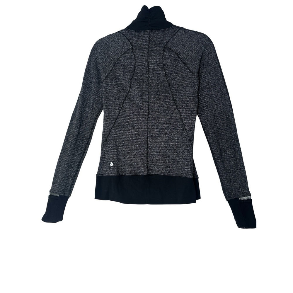 Lululemon Runderful 1/2 Zip Pullover top Jacket Women 4 Heather Black Atheisure